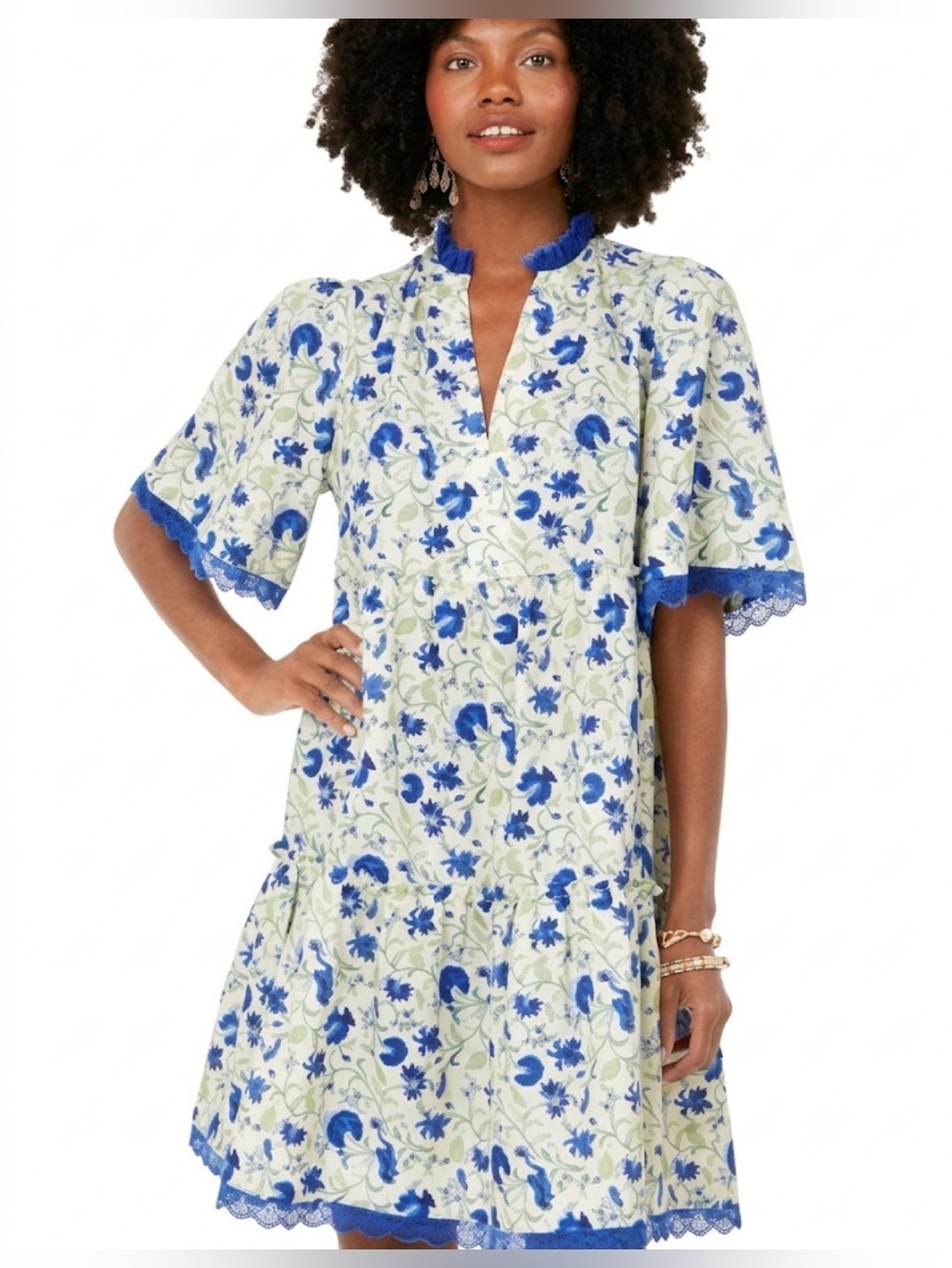 NWT Tuckernuck Callahan Ruffle Floral Shirt Dress XXXL Plus Size 3XL